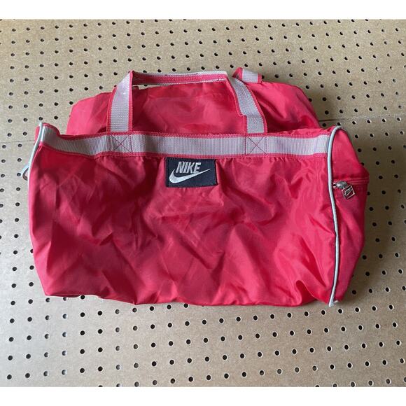 Nike Air Jordan Vintage 70s/80s Small Zippered Gym Duffle Bag Logo Red - Picture 2 of 10